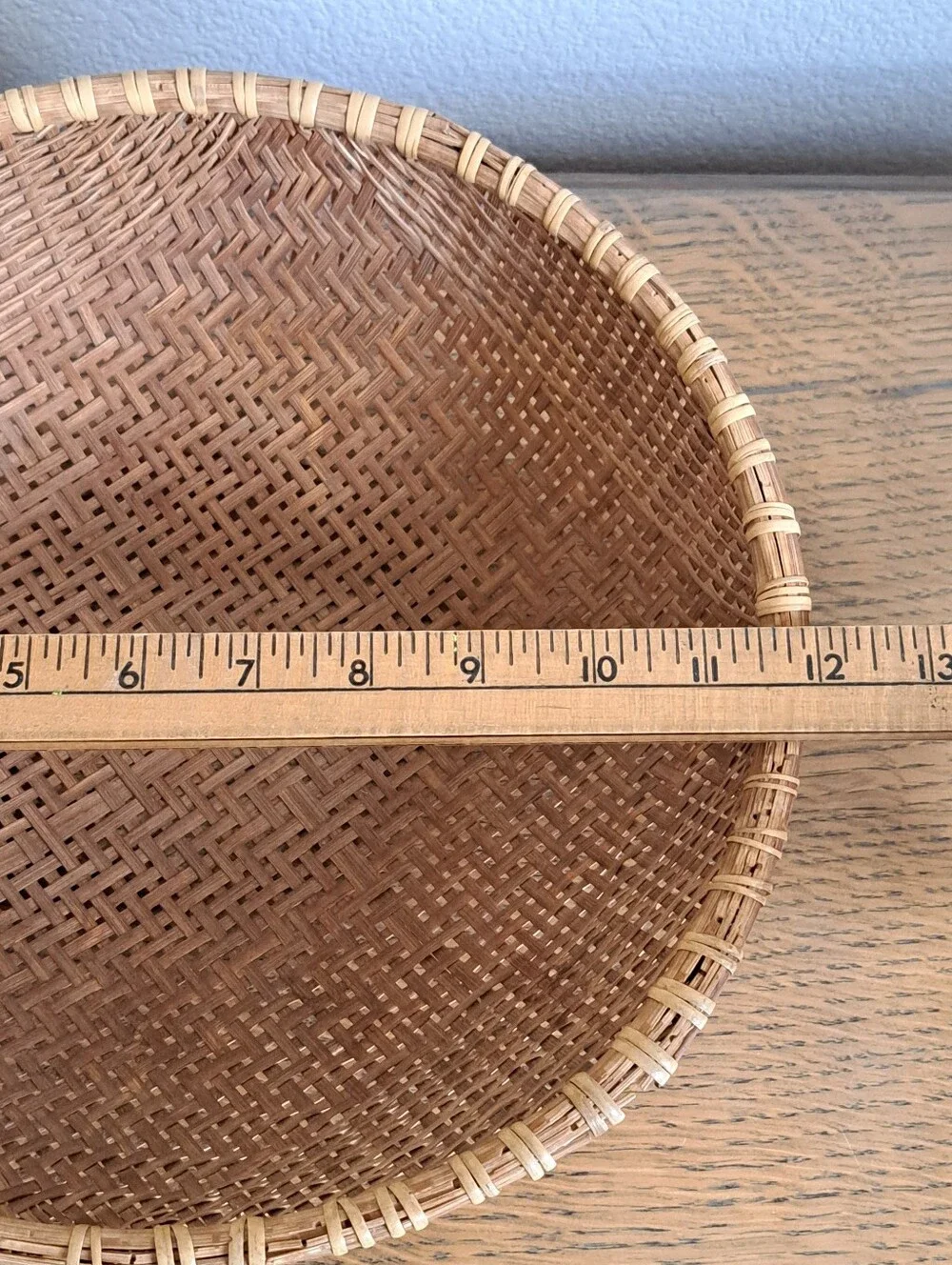 Vintage Winnowing Basket Bowl 12